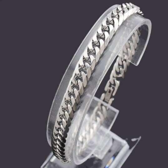 Elegant Men's 6mm Stainless Steel Link Chain Bracelet in Complimentary Gift Box