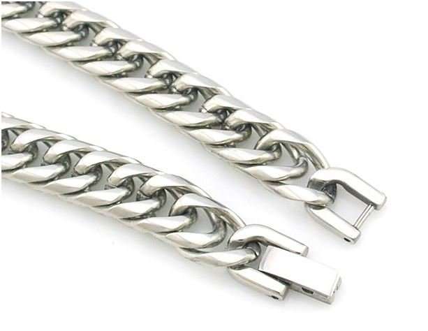 Elegant Men's 6mm Stainless Steel Link Chain Bracelet in Complimentary Gift Box