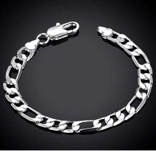 Elegant Men's 6mm Figaro Stainless Steel Chain Bracelet in Complimentary Gift Box - Valentines Gift