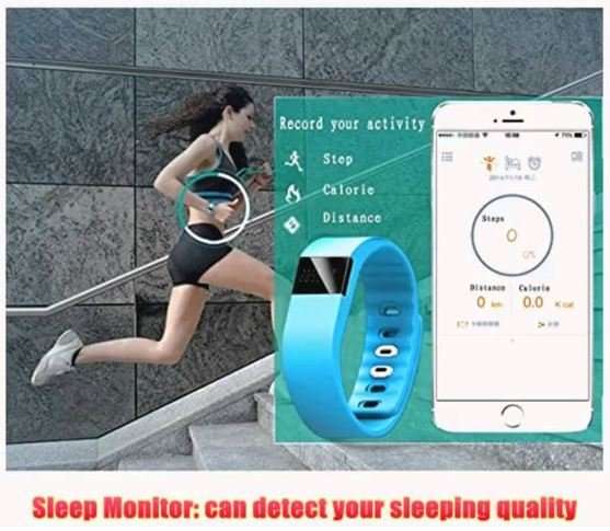 Bluetooth Smartwatch & Fitness Bracelet with Pedometer for Samsung & Android Phones BLUE