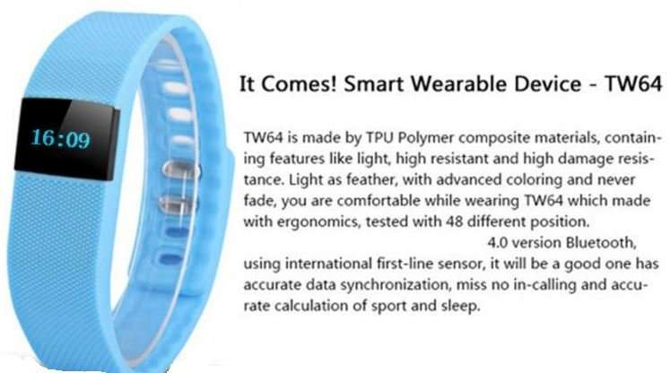 Bluetooth Smartwatch & Fitness Bracelet with Pedometer for Samsung & Android Phones BLUE