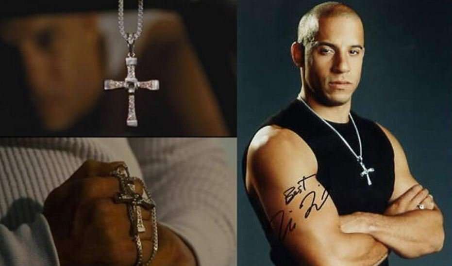 Fast & Furious Men's Stainless Steel Chain With Crystal Cross Pendant in Complimentary Gift Box