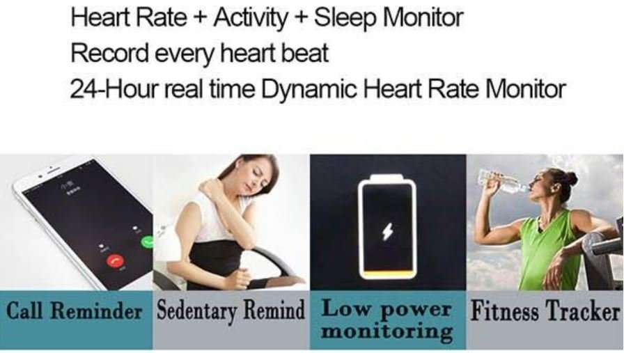 Bluetooth Smartwatch Bracelet - HEART RATE Monitor, Fitness Tracker, Calorie Counter etc.