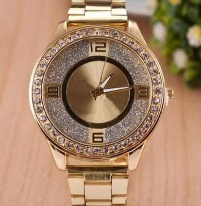 Elegant Ladies Crystal Diamante Quartz Wrist Watches in Gold or Silver