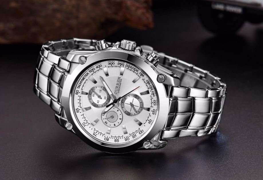 Elegant Business Stainless Steel CURREN  Mens Quartz Wrist Watch