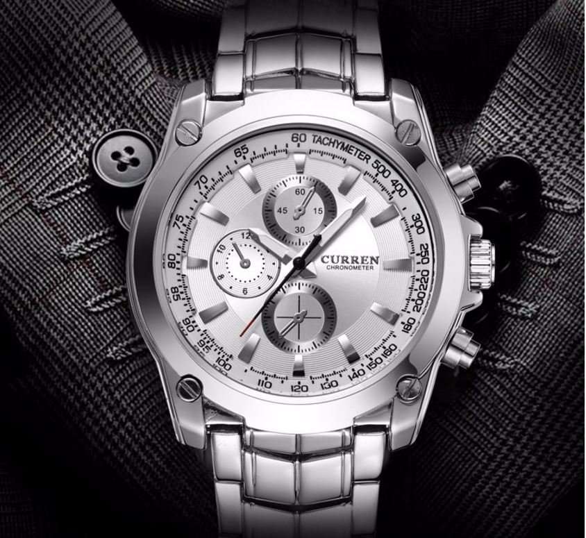 Elegant Business Stainless Steel CURREN  Mens Quartz Wrist Watch