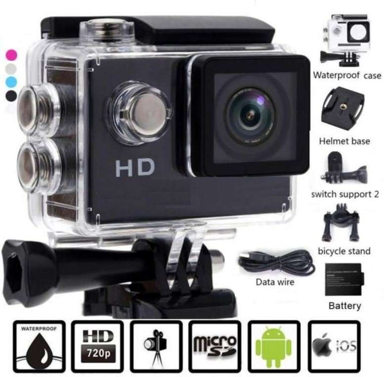 HD Action Sport DVR & Camera - Waterproof, LCD Screen, Side Helmet Mount, Waterproof Casing..