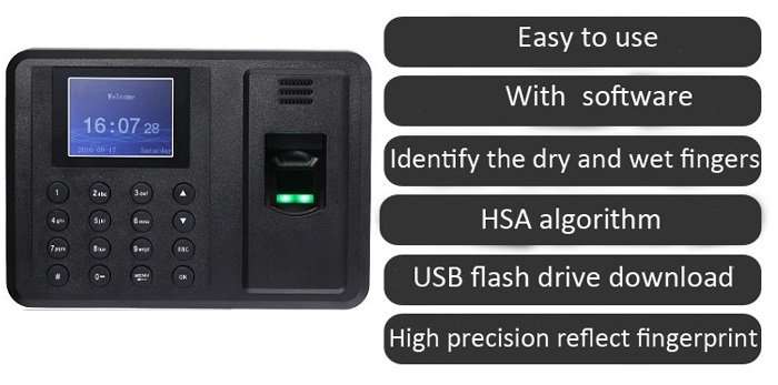 2.8" Bio-metric Fingerprint Attendance System, Colour Display With Time Clock & Complete Software