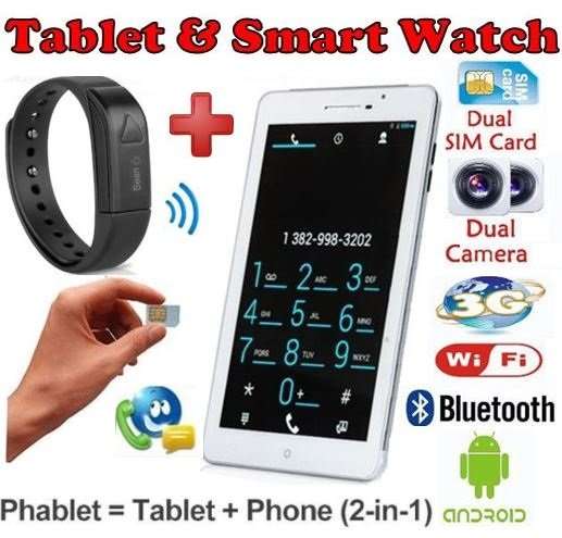 VALUE PACK - 7" 8GB 3G WI-FI GPS Dual Sim Tablet PLUS Smart Watch Fittness Tracker