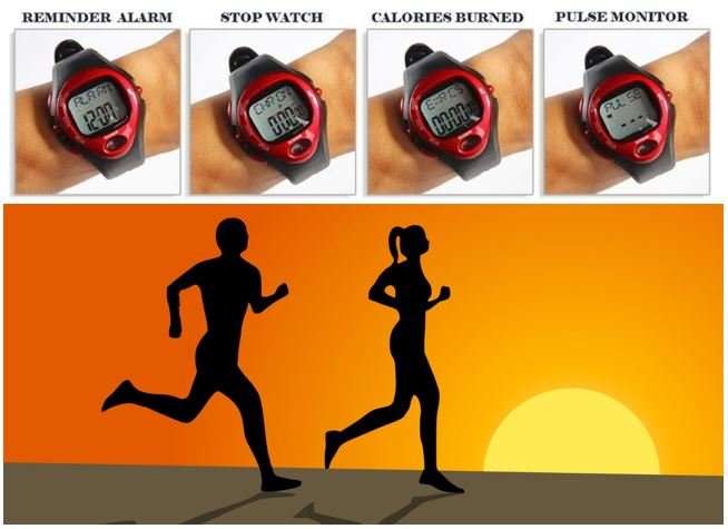 Fitness Sport Watch - Calculate Calories Burned, Pulse Heart Rate, Time, Stopwatch, Alarm etc.