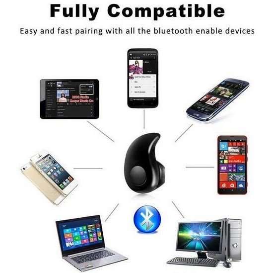 Bluetooth 4.0 Wireless Headset Ear Piece - Fully Compatible With All Bluetooth Enable Devices