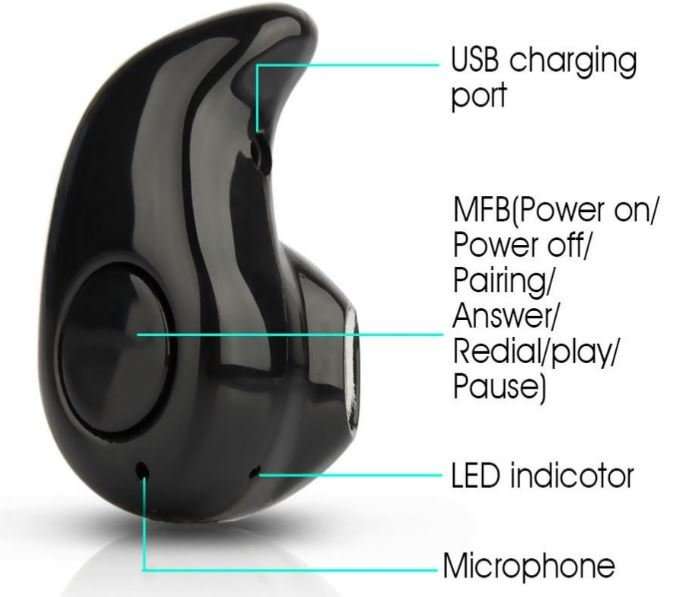 Bluetooth 4.0 Wireless Headset Ear Piece - Fully Compatible With All Bluetooth Enable Devices