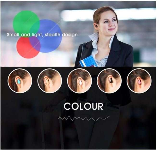 Bluetooth 4.0 Wireless Headset Ear Piece - Fully Compatible With All Bluetooth Enable Devices