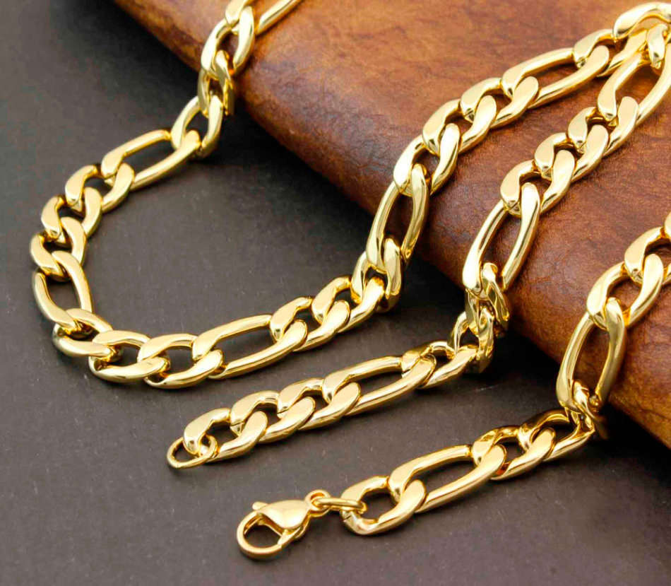 Elegant Men's 6mm Golden Stainless Steel Link Chain Necklace in Complimentary Gift Box