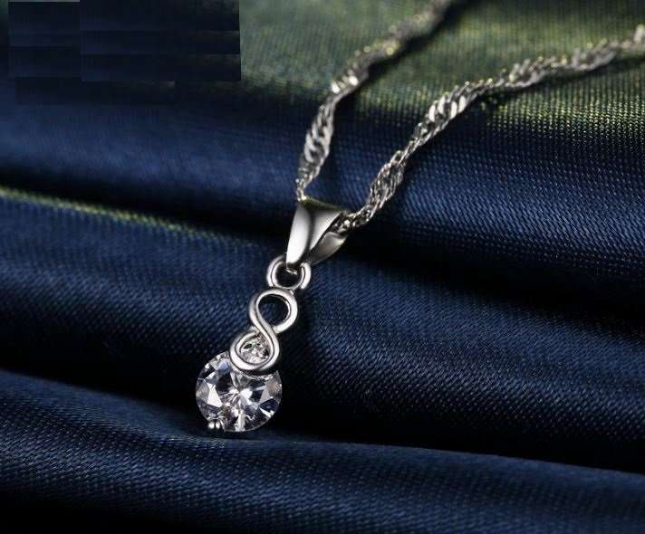 Elegant 925 Sterling Silver PATICO Crystal Lucky Number 8 Jewelry Set in Complimentary Gift Box