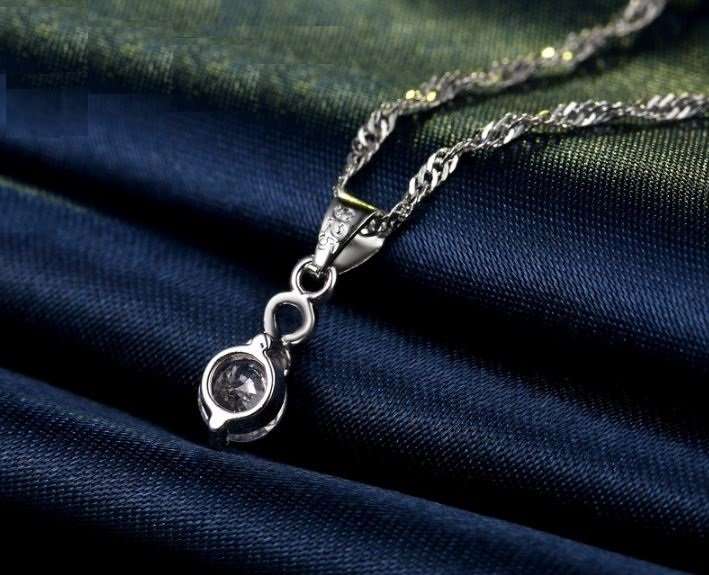 Elegant 925 Sterling Silver PATICO Crystal Lucky Number 8 Jewelry Set in Complimentary Gift Box