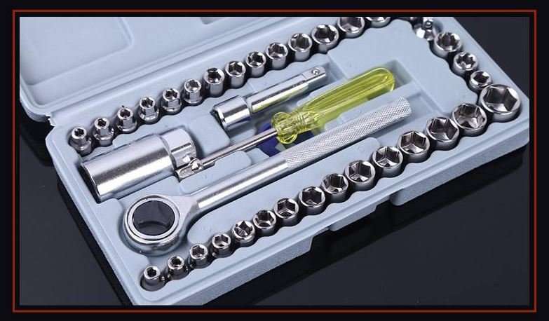 40 Piece Combination Socket Wrench Set - All You Need, Compact in a Case