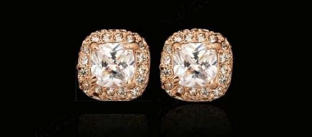 Elegant Austrian Stellux Cubic Zirconia Square Shape Jewelry Set in Complimentary Gift Box