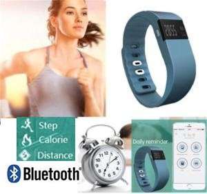 Bluetooth Smartwatch & Fitness Bracelet with Pedometer for Samsung & Android Phones BLUE
