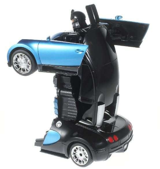 Large Buggati Remote Control TRANSFORMER Robot Car, Transforms in 1 Button - With Music & Lights