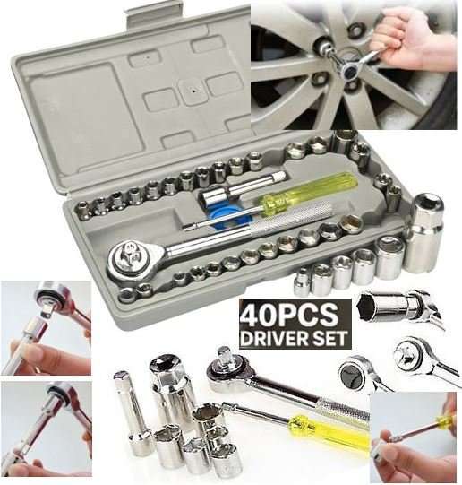 40 Piece Combination Socket Wrench Set - All You Need, Compact in a Case