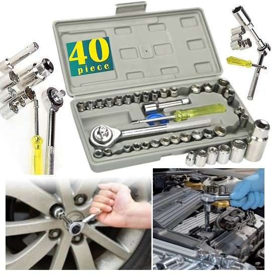 40 Piece Combination Socket Wrench Set - All You Need, Compact in a Case