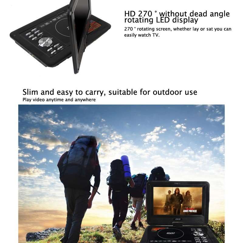 3D 9.8" Portable Colour EVD with TV Player, FM Radio, Card Reader, USB, 300 FREE GAMES and lots more