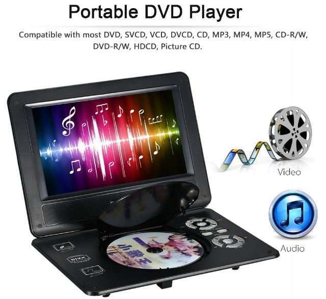 3D 9.8" Portable Colour EVD with TV Player, FM Radio, Card Reader, USB, 300 FREE GAMES and lots more
