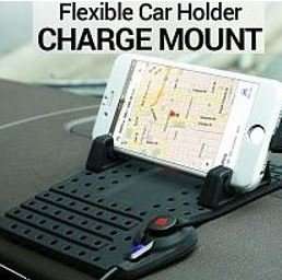 Super Flexible Car Charge Mount Holder - Charge Port, Micro USB 2 in 1 Connector
