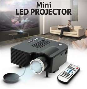 Mini LED Multimedia Projector and Remote Control - HDMI Port, USB, SD Cart Slot and many more