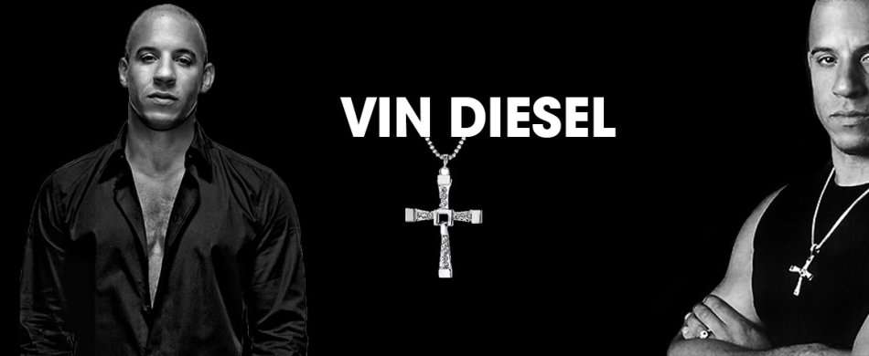 Fast & Furious Men's Stainless Steel Chain With Crystal Cross Pendant in Complimentary Gift Box