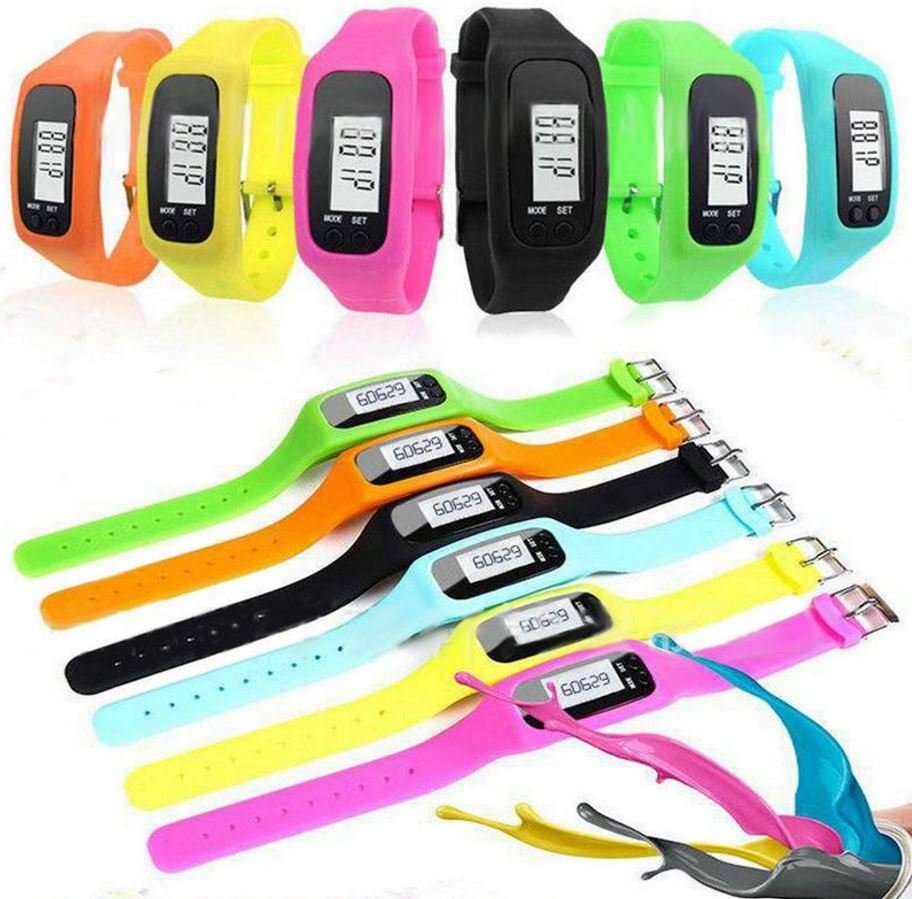 LCD Sport & Fitness PEDOMETER Wrist Watch, Step Counter, Calories, Distance, Available in 10 Colours