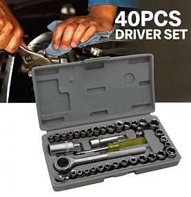 40 Piece Combination Socket Wrench Set - All You Need, Compact in a Case