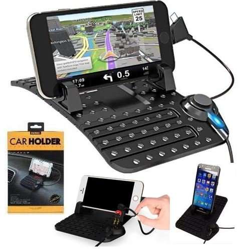 Super Flexible Car Charge Mount Holder - charge Port, Micro USB 2 in 1 Connector