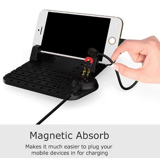 Super Flexible Car Charge Mount Holder - charge Port, Micro USB 2 in 1 Connector