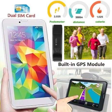 8GB 7" Android Tablet, 3G, WI-FI, GPS, Dual Sim, Camera PLUS Bluetooth Smart Watch Activity Tracker