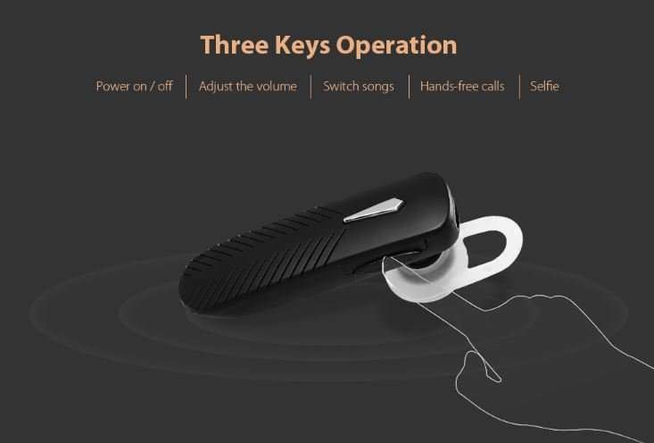 Bluetooth 4.1 Univeral Wireless Headset Ear-hook, Fully Compatible With All Bluetooth Enable Devices