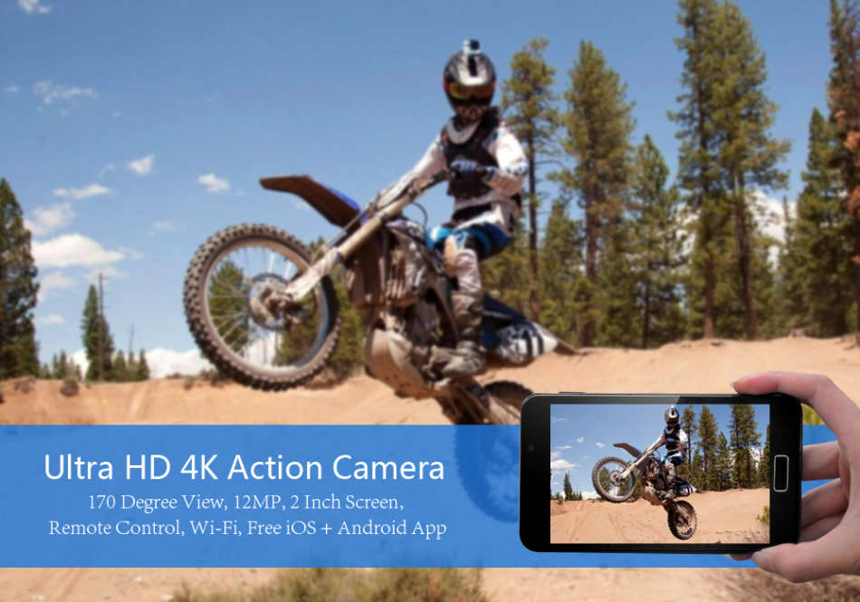4K Ultra HD WIFI Action Sport DVR & Camera - HDMI, Waterproof, 170 Degree Wide Angle Lens & More
