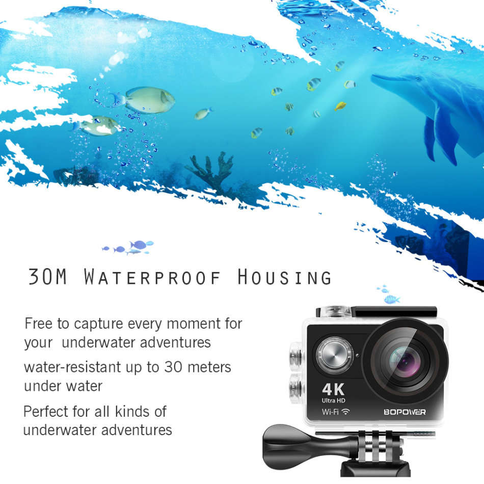4K Ultra HD WIFI Action Sport DVR & Camera - HDMI, Waterproof, 170 Degree Wide Angle Lens & More