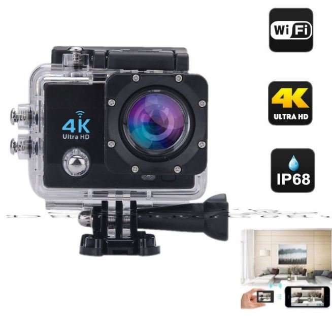 4K Ultra HD WIFI Action Sport DVR & Camera - HDMI, Waterproof, 170 Degree Wide Angle Lens & More