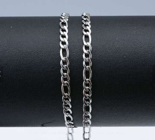 Elegant 4mm Men's Figaro Stainless Steel Link Chain - Complimentary Gift Box