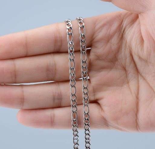 Elegant 4mm Men's Figaro Stainless Steel Link Chain - Complimentary Gift Box