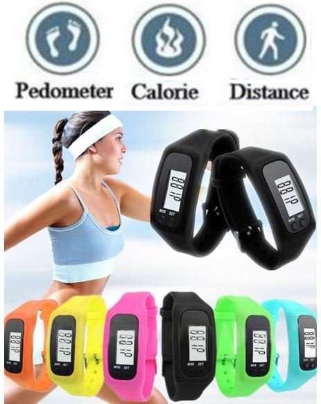 LCD Sport & Fitness PEDOMETER Wrist Watch, Step Counter, Calories, Distance, Available in 10 Colours