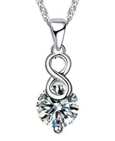 Elegant 925 Sterling Silver PATICO Crystal Lucky Number 8 Jewelry Set in Complimentary Gift Box