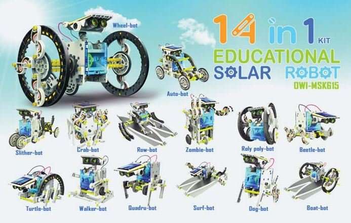 14-IN-1 Educational Solar Robot Kit - Build 14 Different Robot Friends