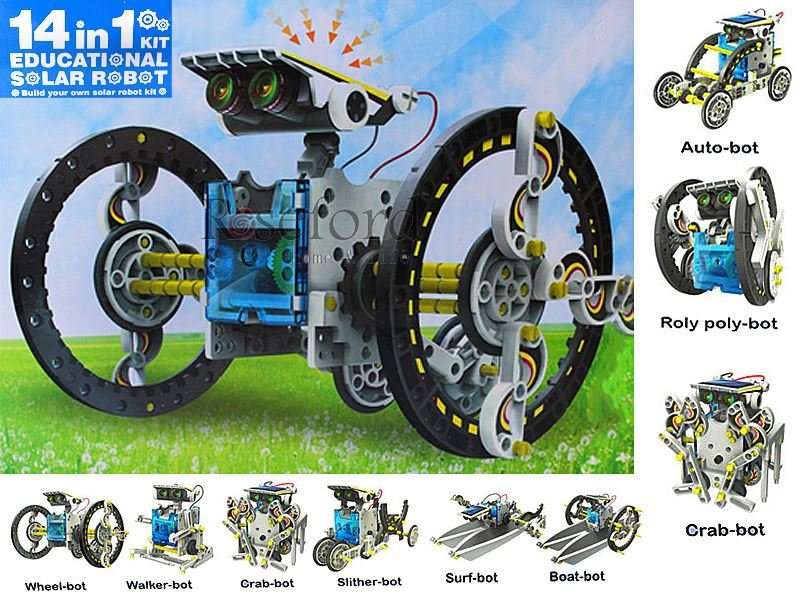 14-IN-1 Educational Solar Robot Kit - Build 14 Different Robot Friends