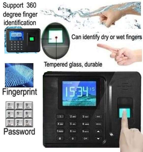 2.8" Bio-metric Fingerprint & Code Time Attendance System, Colour Display & Complete Software