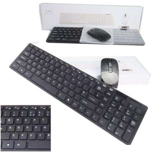 Super Slim 2.4 Ghz Wireless Keyboard, Mouse, Silicone Protective Skin & USB Receiver Combo