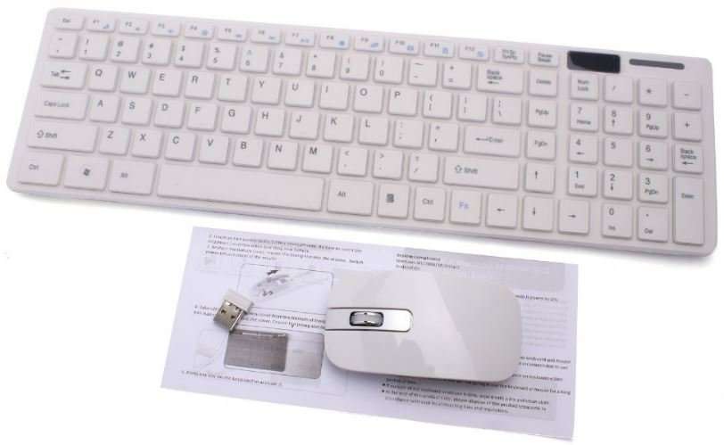 Super Slim 2.4 Ghz Wireless Keyboard, Mouse, Silicone Protective Skin & USB Receiver Combo