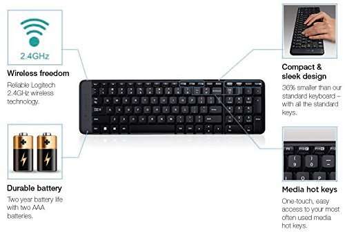 Super Slim 2.4 Ghz Wireless Keyboard, Mouse, Silicone Protective Skin & USB Receiver Combo